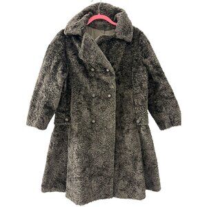 Vintage Women's Brown 1960’s Bagoao By Sportstowne brown Faux Fur Coat Jacket SM